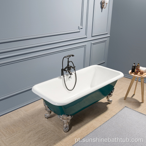 Ferro fundido 66 Popular Retângulo Clawfoot Freestanding Tub